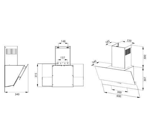 Вытяжка EVELUX Billy 60 BG
