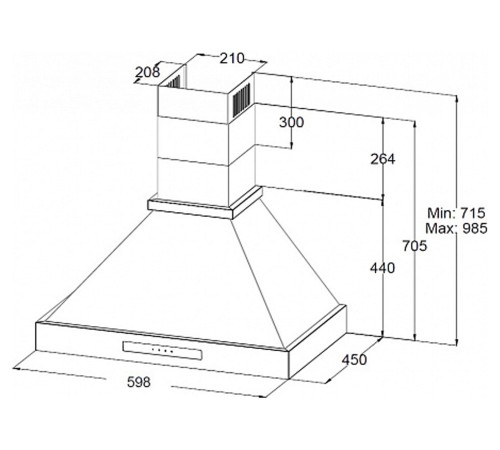 Вытяжка KORTING KHC 6809 N, черный