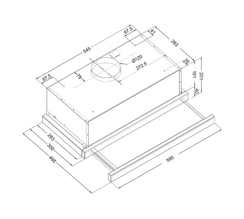 Вытяжка Спец EVELUX Tel 60 B, черный