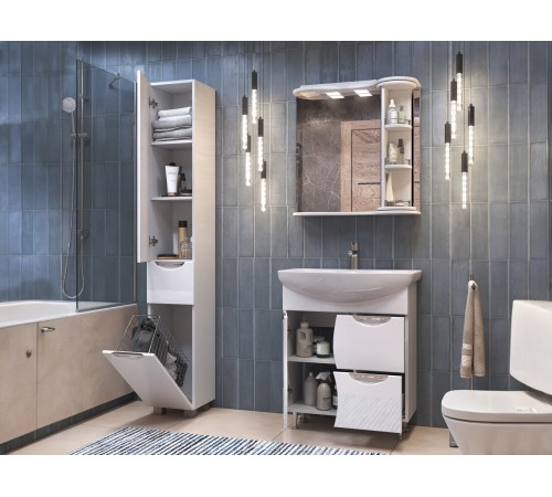 Шкаф навесной с зеркалом Каллао 700 с поворотной полкой