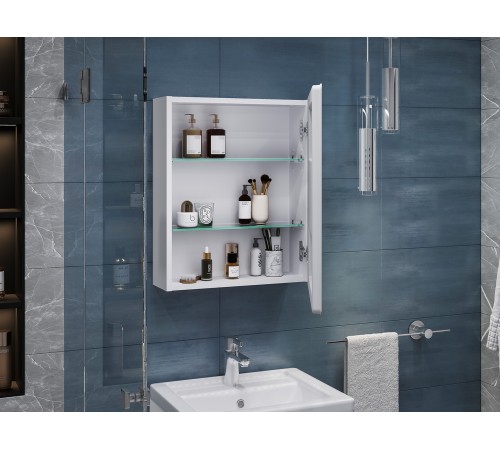 Шкаф навесной Геометрия Комфорт 500 с зеркалом