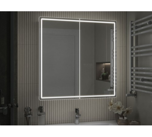 Шкаф навесной Геометрия Классик 1000 с зеркалом