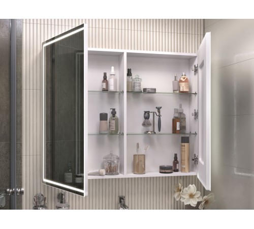 Шкаф навесной Геометрия Классик 1000 с зеркалом