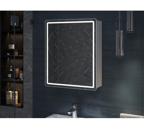 Шкаф навесной Геометрия Комфорт 500 с зеркалом