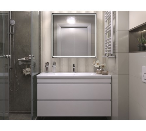 Шкаф навесной Геометрия Классик 1000 с зеркалом