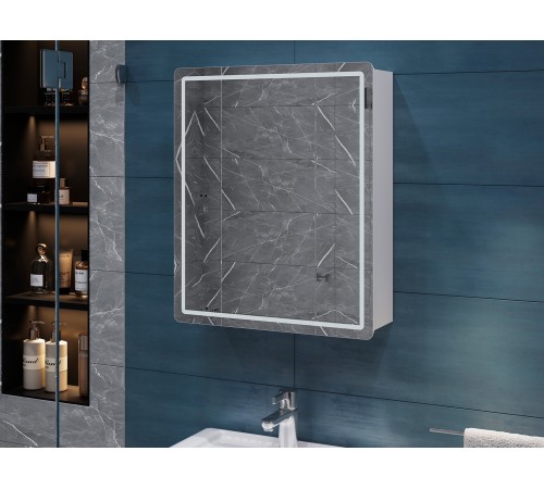 Шкаф навесной Геометрия Комфорт 500 с зеркалом