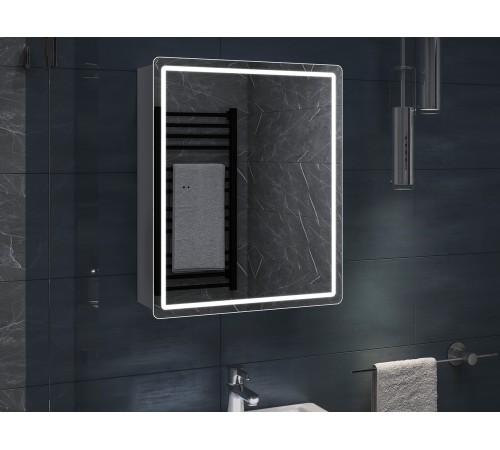 Шкаф навесной Геометрия Комфорт 500 с зеркалом