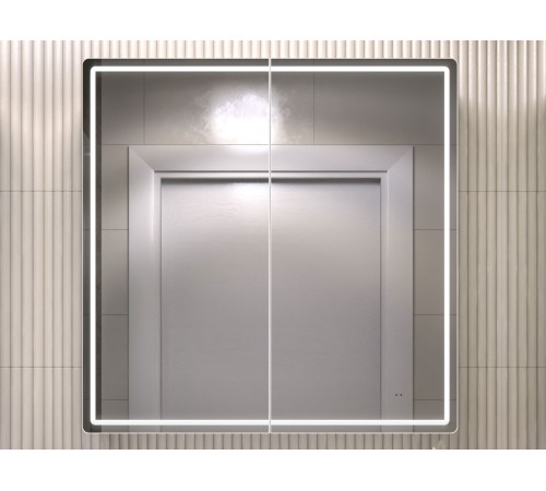 Шкаф навесной Геометрия Классик 1000 с зеркалом