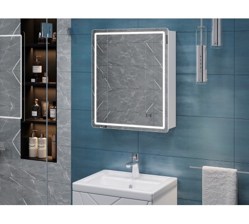 Шкаф навесной Геометрия Комфорт 500 с зеркалом