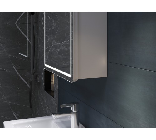 Шкаф навесной Геометрия Комфорт 500 с зеркалом