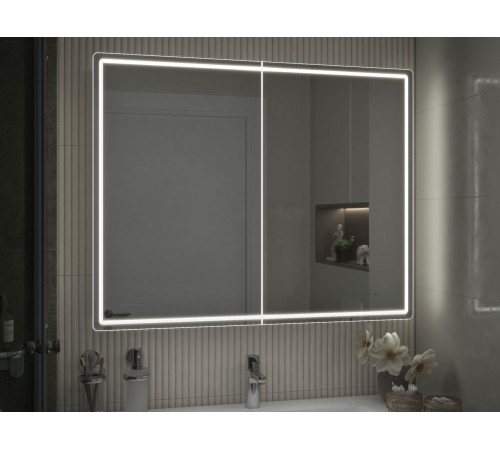 Шкаф навесной Геометрия Классик 1000 с зеркалом