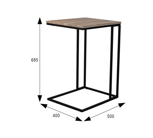 009089 Стол придиванный Бьюти Стайл 30, дуб сонома/черный