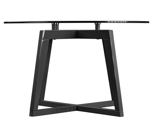 Стол журнальный Рилле 445, серый графит/стекло прозрачное (круг)