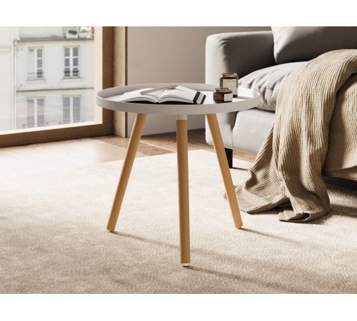 PP0016WBE Стол журнальный Талви, белый/бежевые ножки