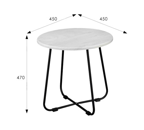 Стол журнальный BeautyStyle 14, дуб дымчатый/черный