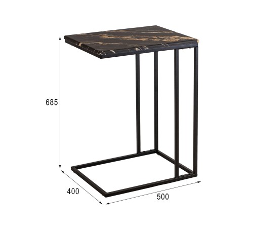 009574 Стол придиванный Бьюти Стайл 30, черный порторо/черный