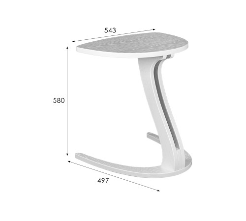 009766 Стол придиванный Рио 6, белый