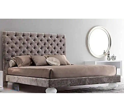 Кровать Афины: каретная стяжка с мягким изголовьем