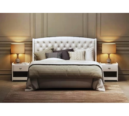 Дизайнерская кровать Бари с каретной стяжкой