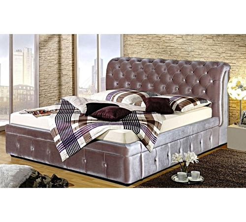 Кровать Камилла каретная стяжка, мягкое изголовье